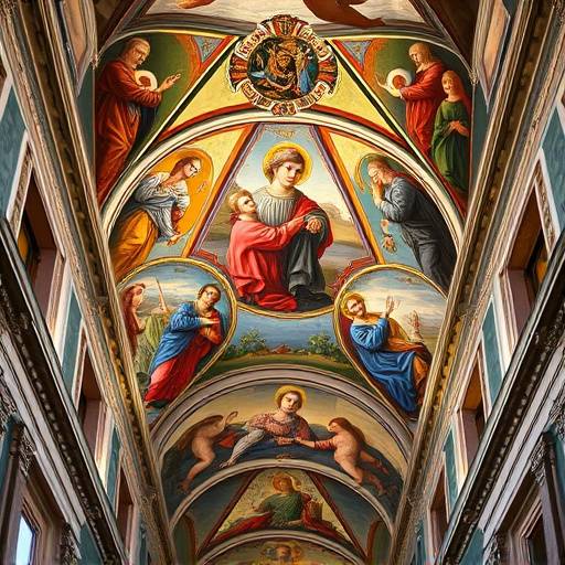 Dettaglio del restauro della Cappella Sistina che mostra colori vivaci