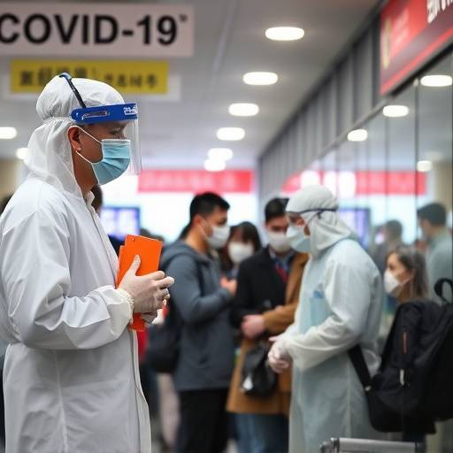 Foto di persone in fila per sottoporsi a un test Covid-19 in Cina