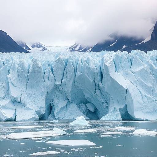 Ghiacciaio che si scioglie, simbolo dei cambiamenti climatici