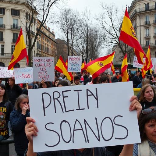 Manifestazione a Madrid contro le politiche del governo spagnolo